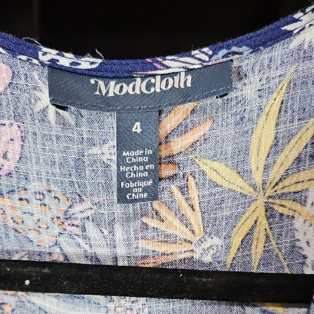 ModCloth Blue Floral Patterned Top